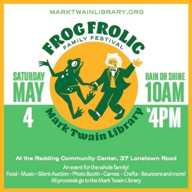 Hop on over to Mark Twain Library’s Frog Frolic Festival on Saturday, May 4!