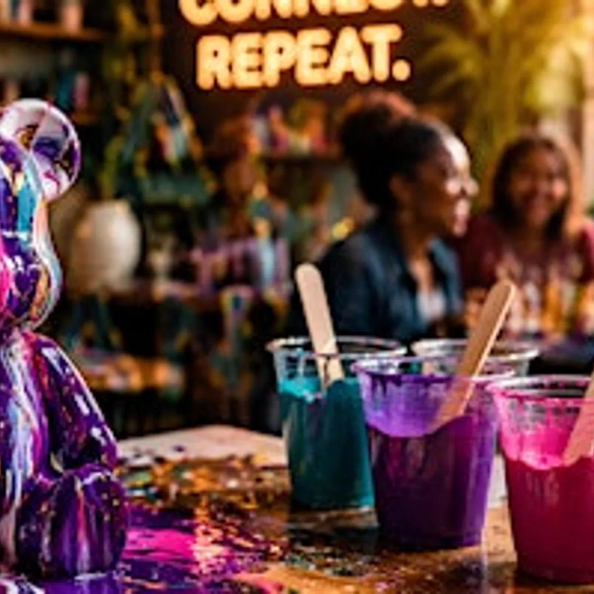 Liquid Bears @ Canvas & Company | Acrylic Pour Experience | BYOB | WPB