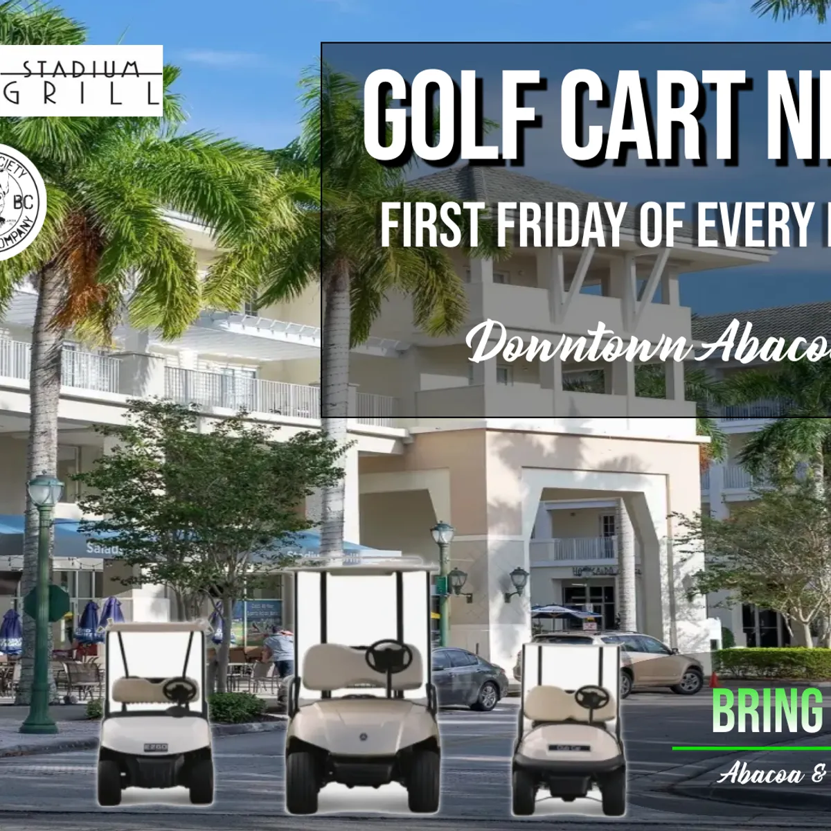 Golf Cart Night in Downtown Abacoa