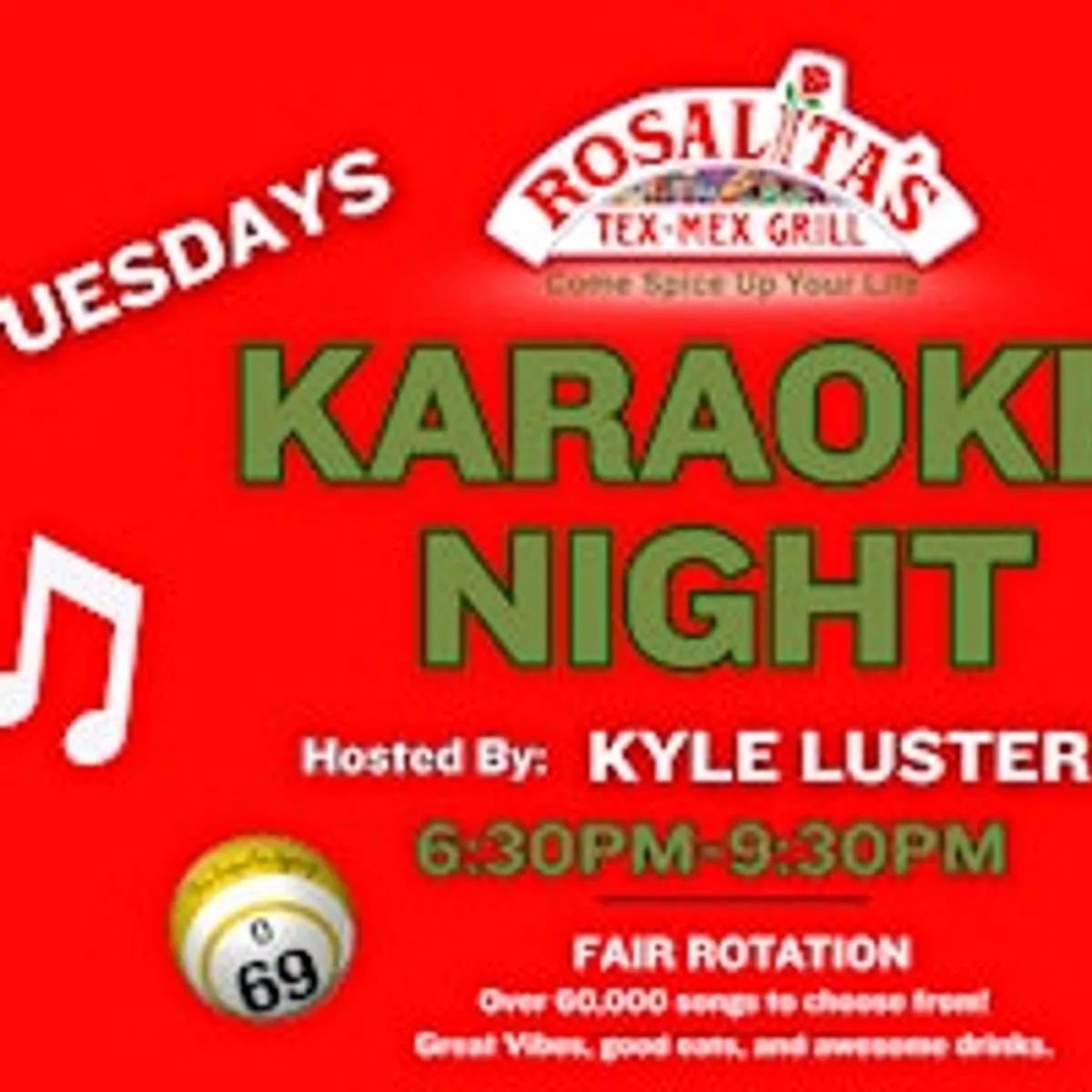 Tuesday Karaoke at Rosalita's Tex Mex Grill