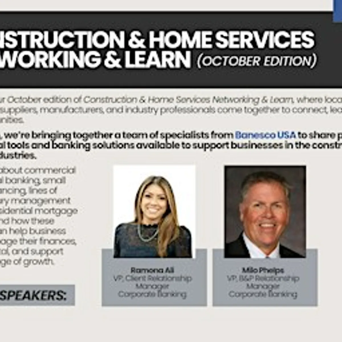 Construction & Home Services Networking & Learn - October Edition