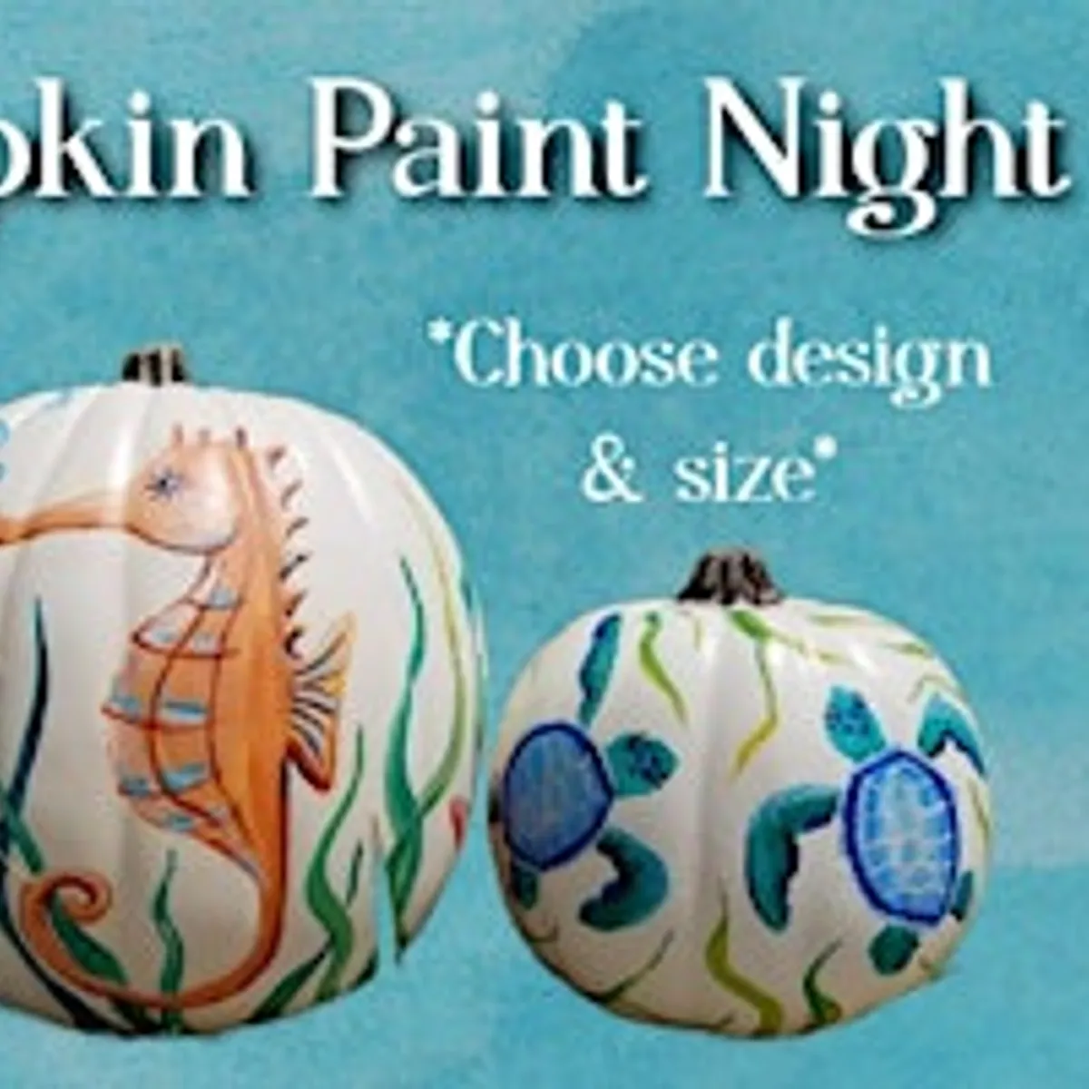 Coastal Cream Colored Pumpkins Paint Night