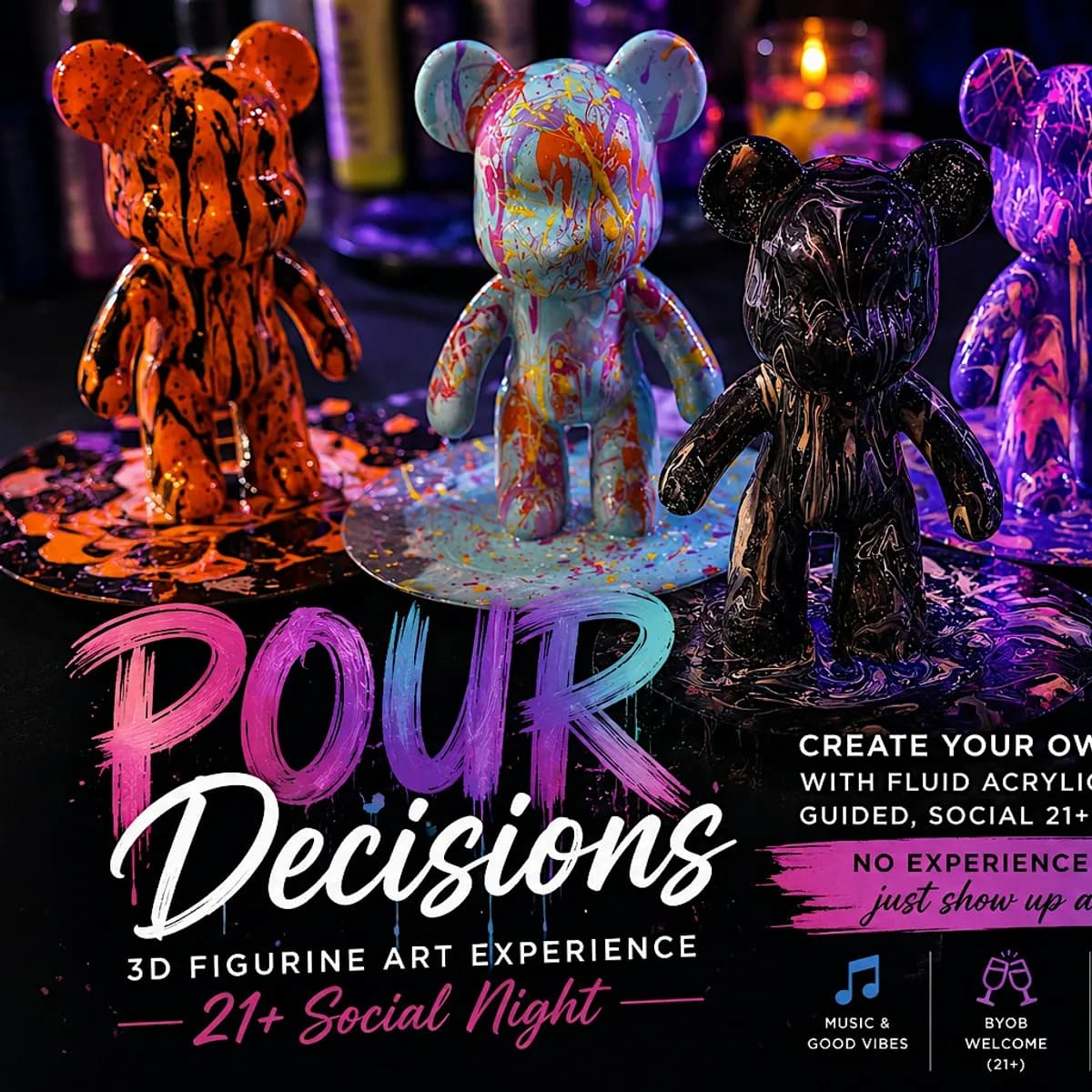 Pour Decisions: DIY Acrylic Bear Painting Experience