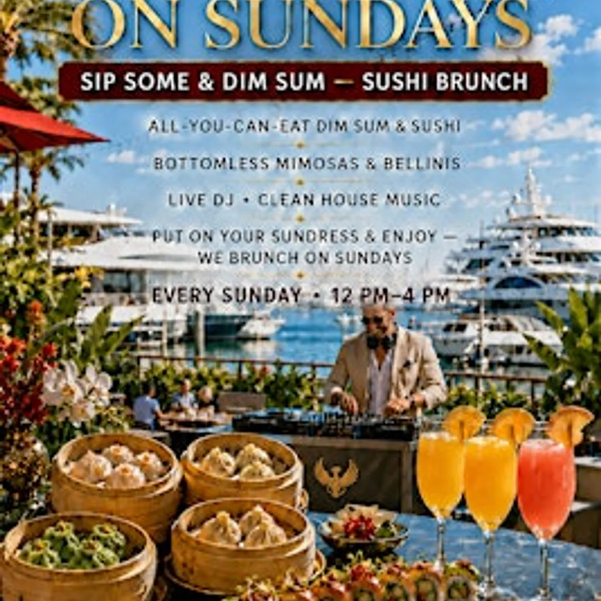 SIP SOME AND DIM SUM SUSHI BRUNCH