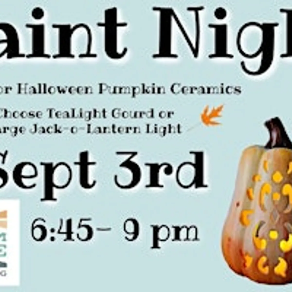 Fall or Halloween Pumpkin Ceramics Paint Night