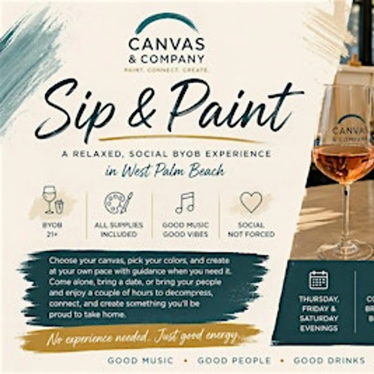 Social Sip & Paint @ Canvas & Company | BYOB | WPB | 18+
