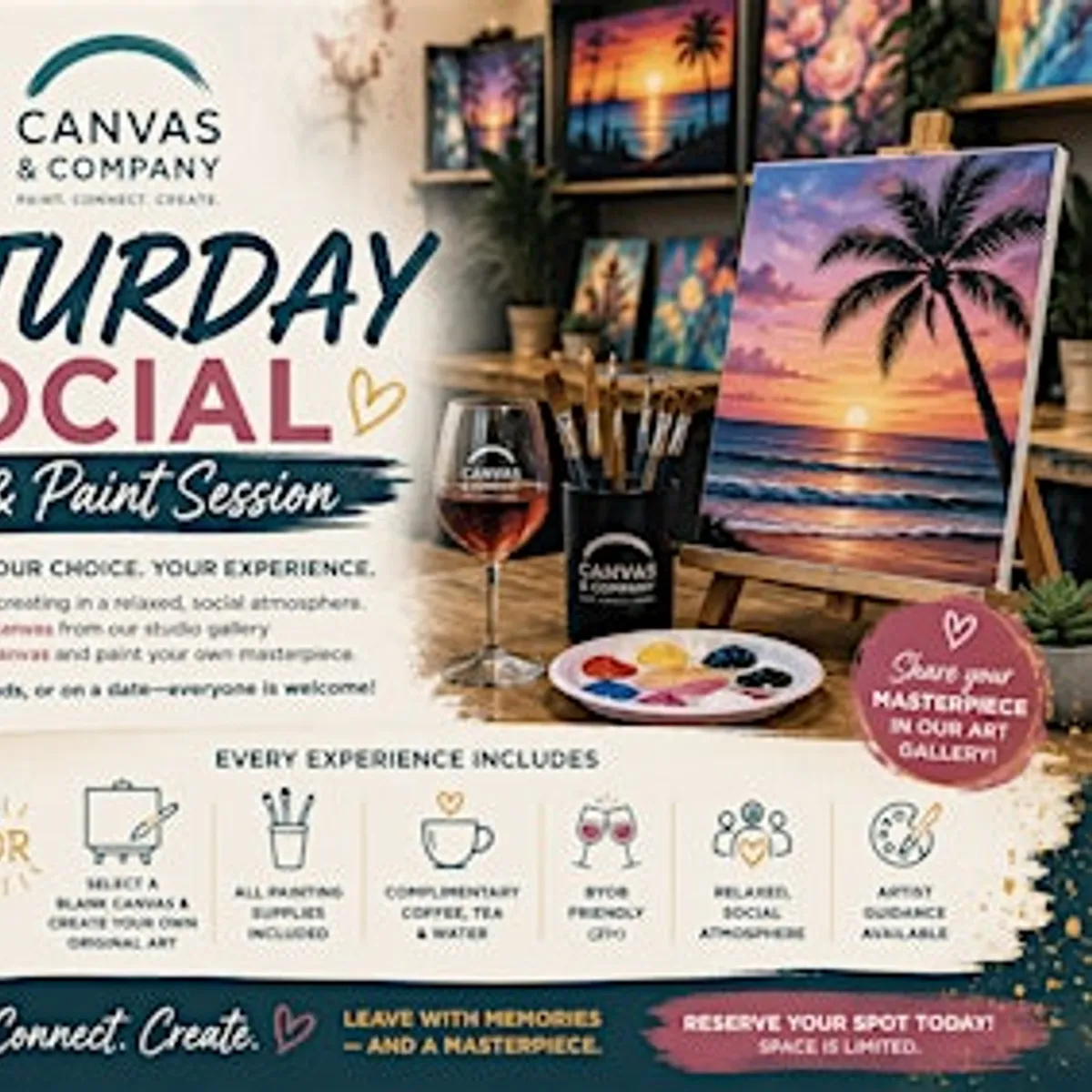 Saturday Social: Paint, Sip & Vibe | West Palm Beach BYOB Paint & Sip